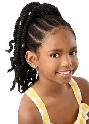 Outre Lil Looks Drawstring Ponytail GOLD CUFFED BOMB TWISTS 12" (2T1/BURGUNDY)