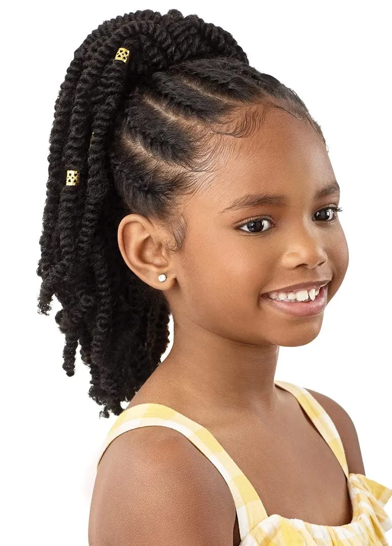 Outre Lil Looks Drawstring Ponytail GOLD CUFFED BOMB TWISTS 12" (2T1/BURGUNDY)