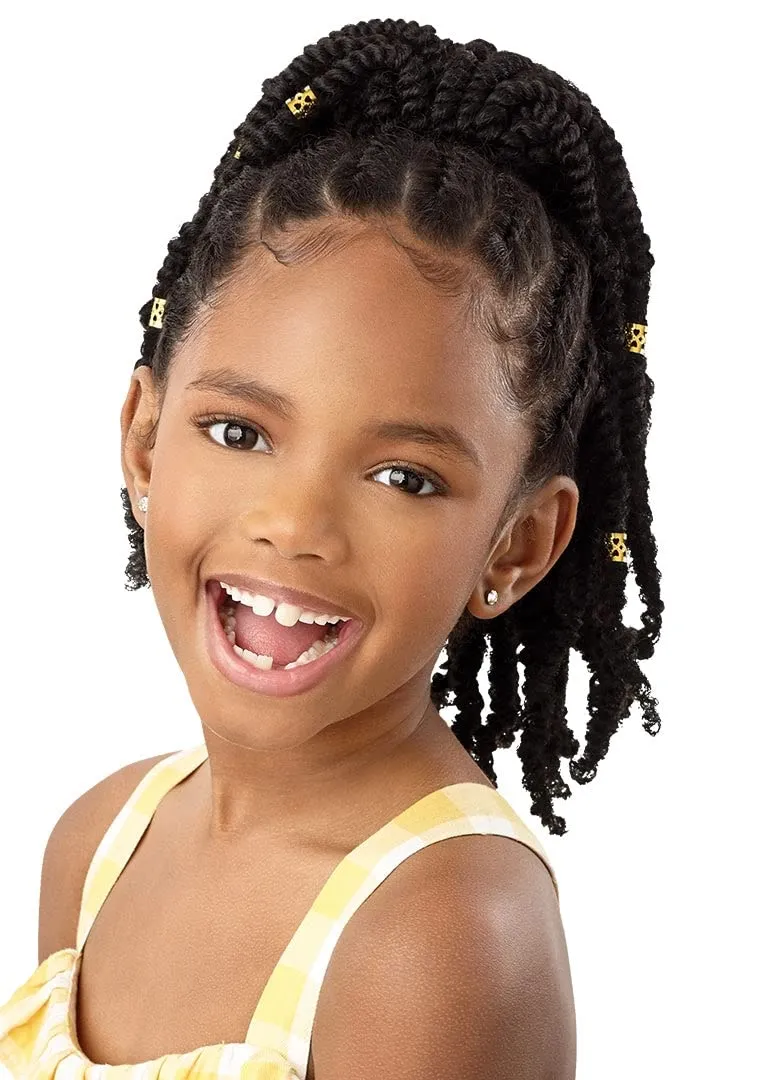 Outre Lil Looks Drawstring Ponytail GOLD CUFFED BOMB TWISTS 12" (2T1/BURGUNDY)