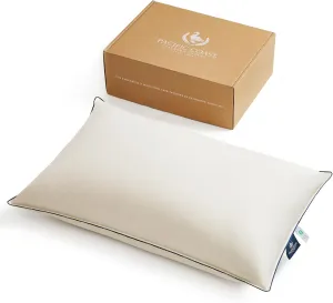 Pacific Coast Bed Pillow, Hotel Collection Down Pillow for Sleeping with Organic Cotton Shell, Suit for Stomach and Back Sleepers, 700 Fill Power, Oeko Certified, Standard Size