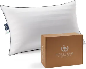 Pacific Coast Bed Pillow, Luxury Hotel Collection White Goose Down Pillow for Sleeping, 700 Fill Power, 520 Thread Count, Soft, Standard Size