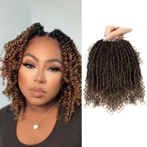 Passion Twist Crochet Hair 12 inch Pretwisted Passion Twist Hair with Curly ends, Pre-looped Braided Crochet Bohemia Short Passion Twist Braided Hair for Women and Girls 96pc