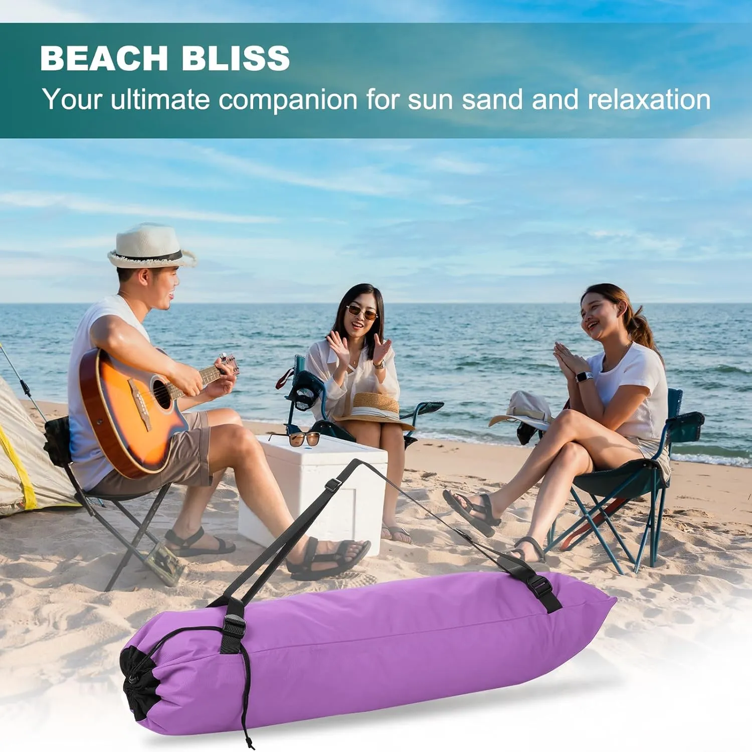 PATIKIL Foldable Camp Chair Replacement Bag, Camping Chairs Folding Chair Carry Bag with Adjustable Shoulder Straps for Outdoor Camping Fishing Storage, Purple