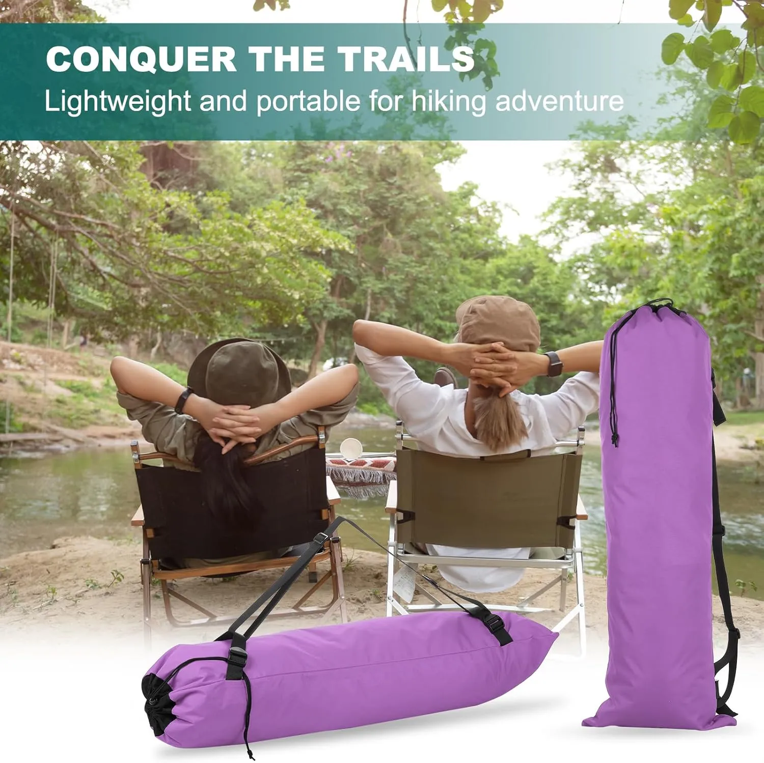 PATIKIL Foldable Camp Chair Replacement Bag, Camping Chairs Folding Chair Carry Bag with Adjustable Shoulder Straps for Outdoor Camping Fishing Storage, Purple