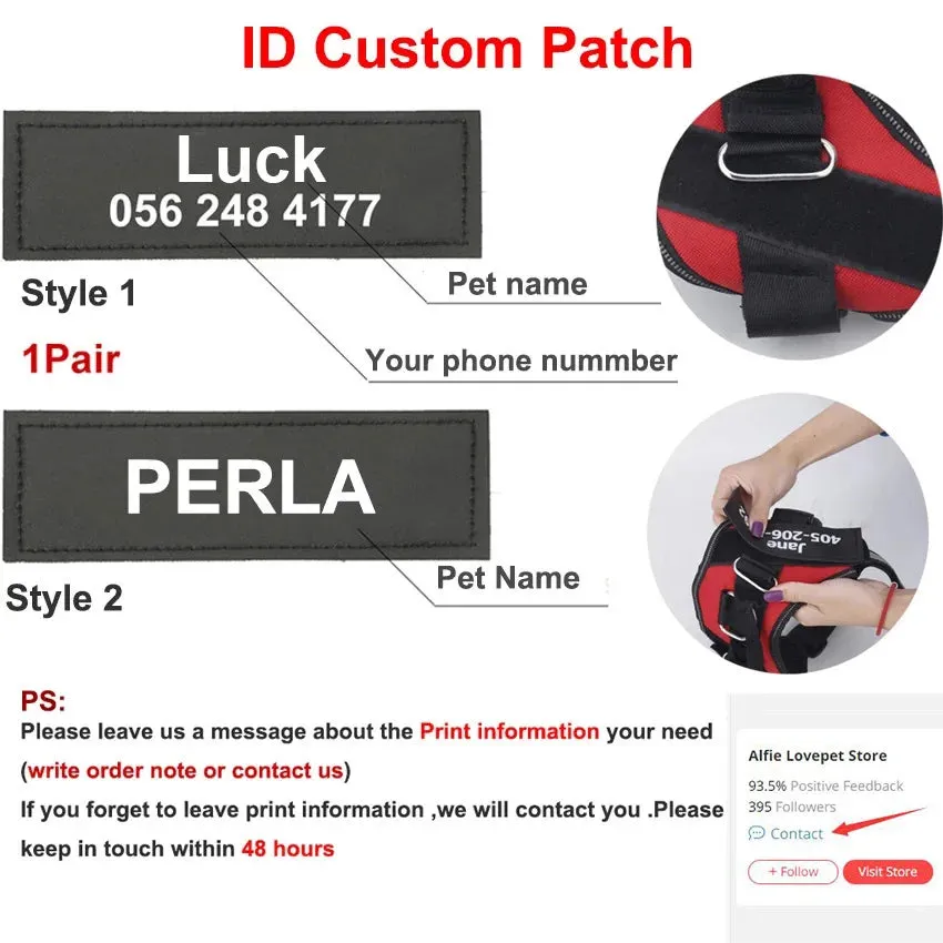 Personalized Dog Harness with Velcro – ID for All Dog Breeds