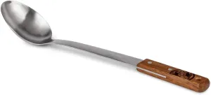 Petromax Kitchen or Campfire Serving Spoon, Durable Stainless Steel with Long Wooden Handle, Large 1.7 fl oz