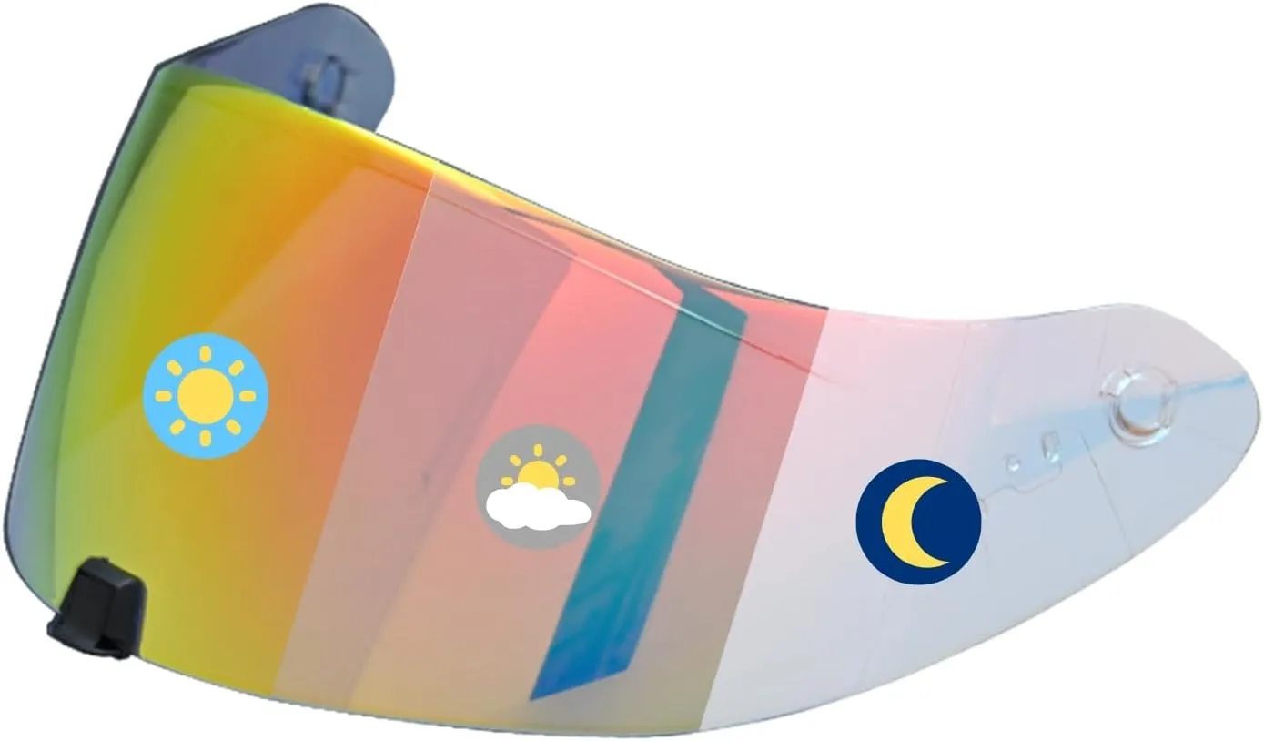 Photochromic Visor Compatible With R420,R1 Air,T520,ST1400 Replacement Transition Motorcycle Helmet Face Shield Visor (R420 Clear Red To Gold Red)