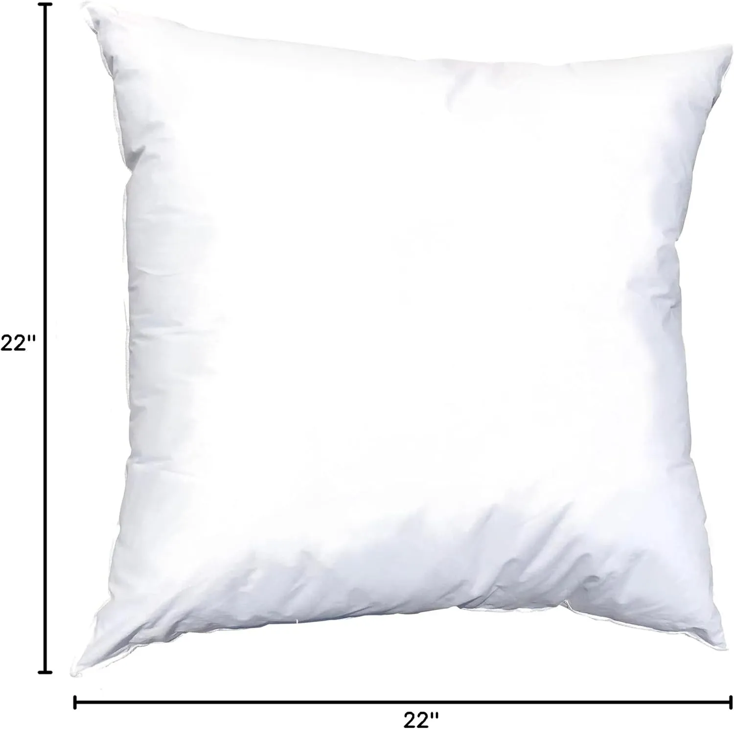 Pillowflex Synthetic Down Pillow Insert - 22x22 Down Alternative, Ultra Soft Large Square Throw Pillow, Couch Sham, Bed Sleeping - 1 Decorative Accent Form