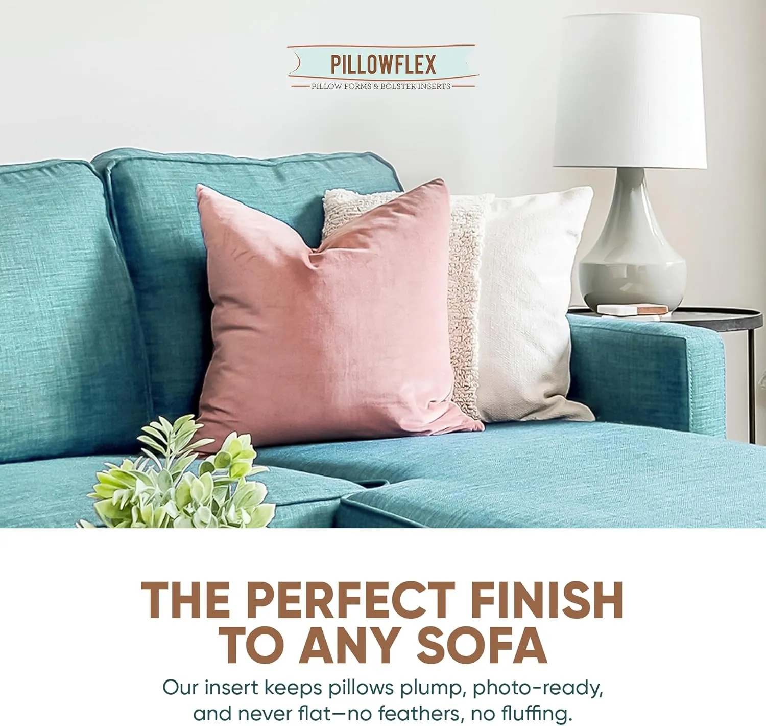 Pillowflex Synthetic Down Pillow Insert - 22x22 Down Alternative, Ultra Soft Large Square Throw Pillow, Couch Sham, Bed Sleeping - 1 Decorative Accent Form