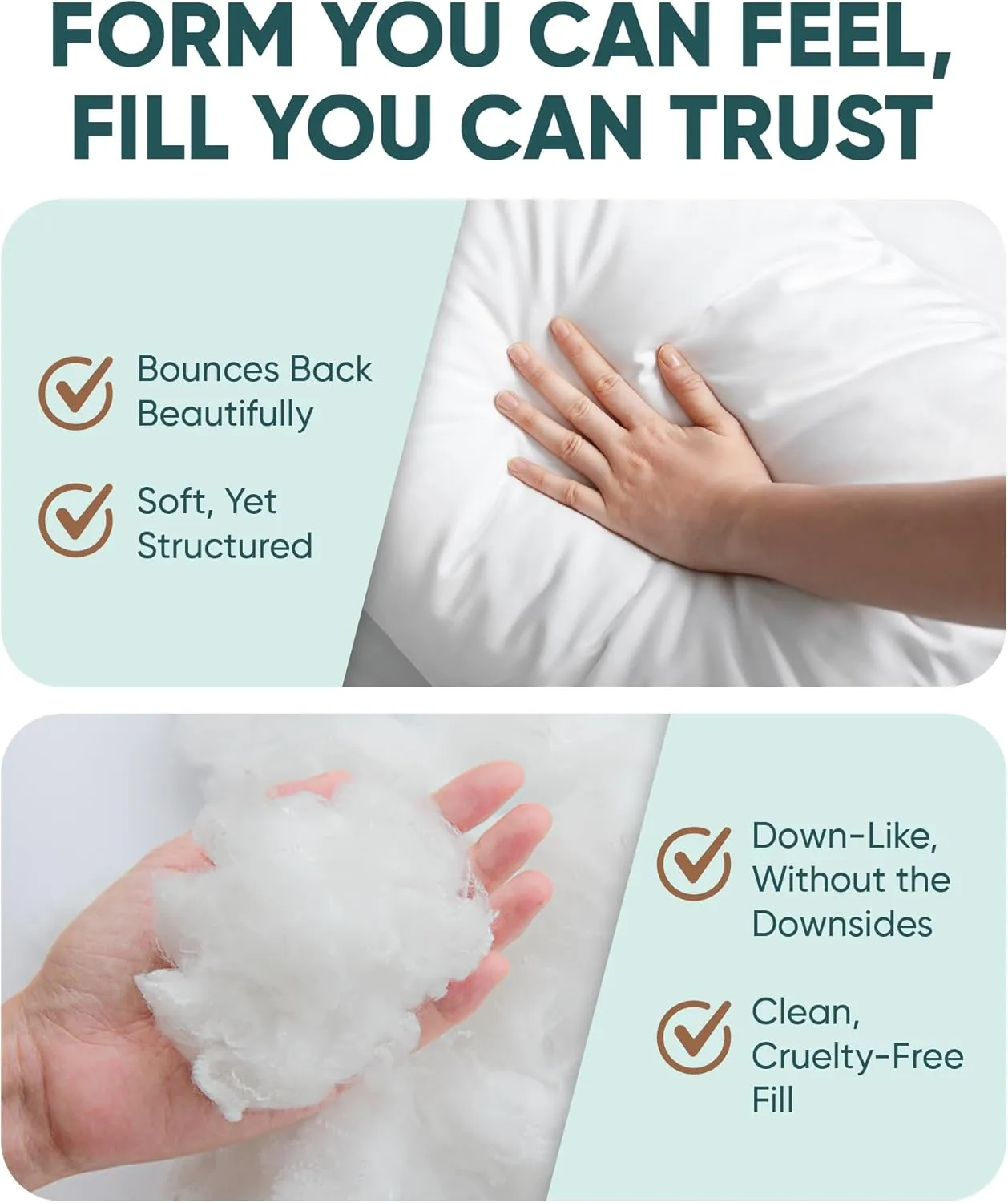 Pillowflex Synthetic Down Pillow Insert - 22x22 Down Alternative, Ultra Soft Large Square Throw Pillow, Couch Sham, Bed Sleeping - 1 Decorative Accent Form