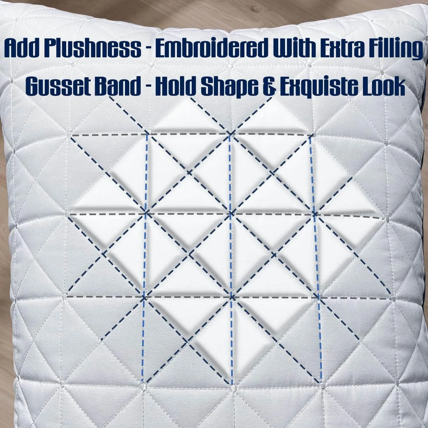 Pillows Standard Size Set of 2 Cooling Hotel Luxury Bed Pillows for Sleeping 2 Pack, Supportive Breathable Down Alternative Gusset Standard Pillow for Back Stomach or Side Sleepers