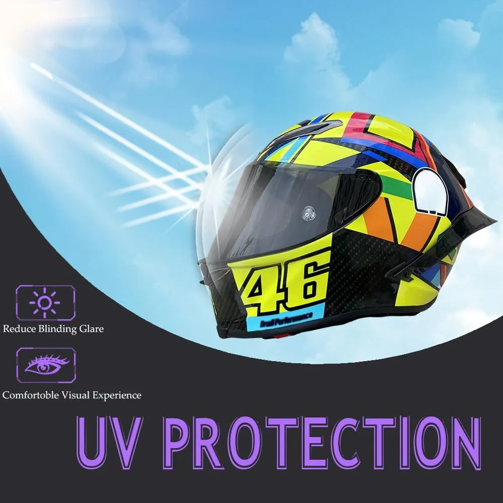 Pista GPR Face Shield Uv-Protected for AGV Pista GPRR, Pista GPR, Corsa-R Helmet Shield Visor Windshield (Black-Day use only)