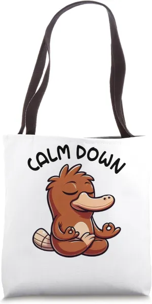 Platypus Calm Down Yoga Meditation Tote Bag