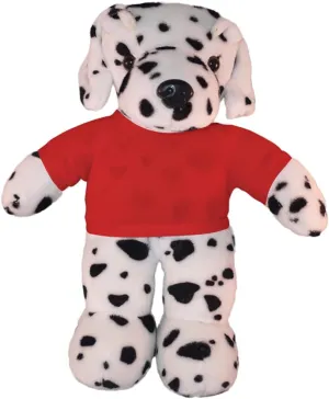 Plushland 8 Inch Floppy Dalmatian Plush Stuffed Animal Personalized Gift - Custom Text on Shirt - Great Present for Mothers Day, Valentine Day, Graduation Day, Birthday (red)