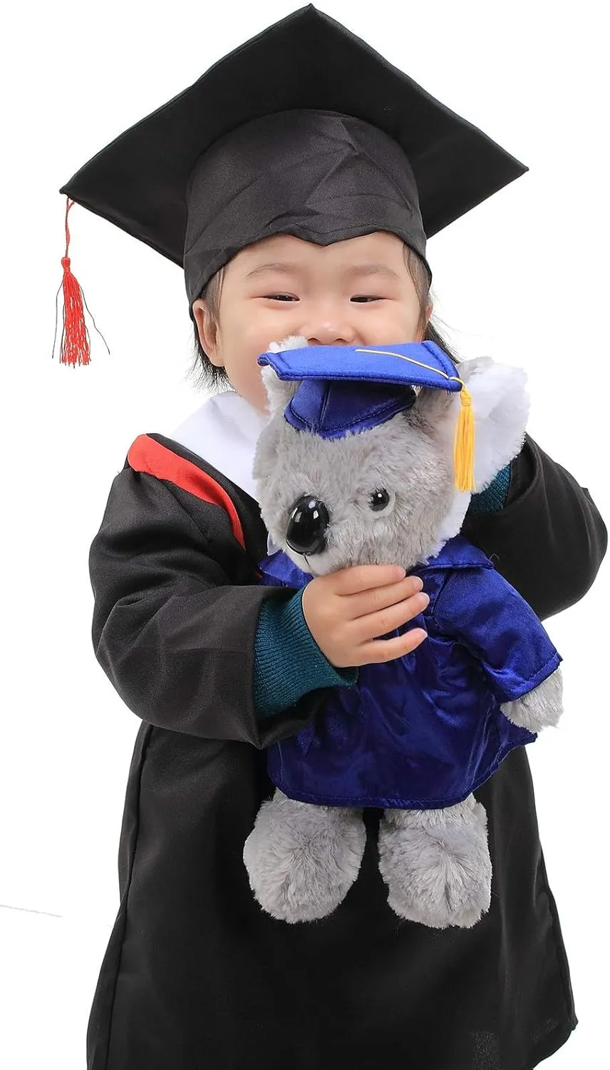 Plushland Brown Bear Plush Stuffed Animal Toys Present Gifts for Graduation Day, Personalized Text, Name or Your School Logo on Gown, Best for Any Grad School Kids 12 Inches(New Navy Cap and Gown)