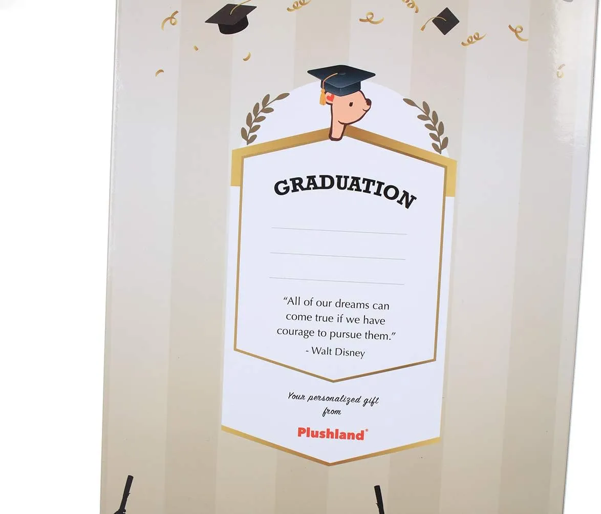 Plushland Husky Plush Stuffed Animal Toys Present Gifts for Graduation Day, Personalized Text, Name or Your School Logo on Gown, Best for Any Grad School Kids 12 Inches(Red Cap and Gown)