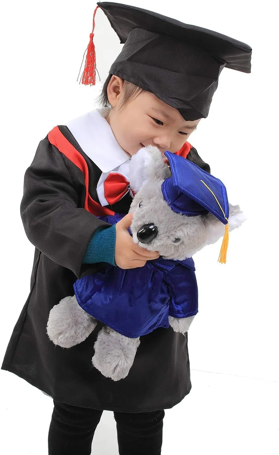 Plushland Husky Plush Stuffed Animal Toys Present Gifts for Graduation Day, Personalized Text, Name or Your School Logo on Gown, Best for Any Grad School Kids 12 Inches(Red Cap and Gown)