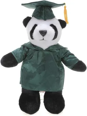 Plushland Panda Plush Stuffed Animal Toys Present Gifts for Graduation Day, Personalized Text, Name or Your School Logo on Gown, Best for Any Grad School Kids 12 Inches (Forest Green Cap and Gown)
