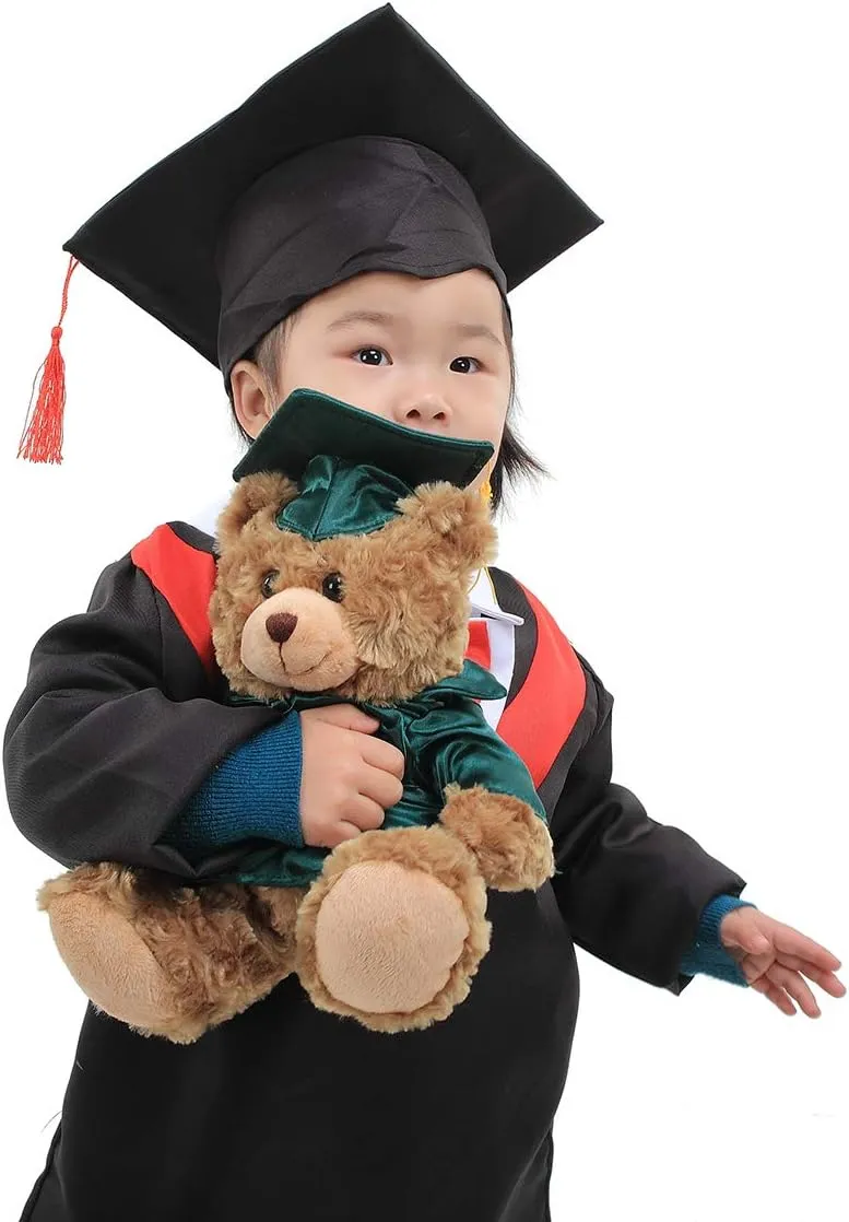 Plushland Panda Plush Stuffed Animal Toys Present Gifts for Graduation Day, Personalized Text, Name or Your School Logo on Gown, Best for Any Grad School Kids 12 Inches(Red Cap and Gown)