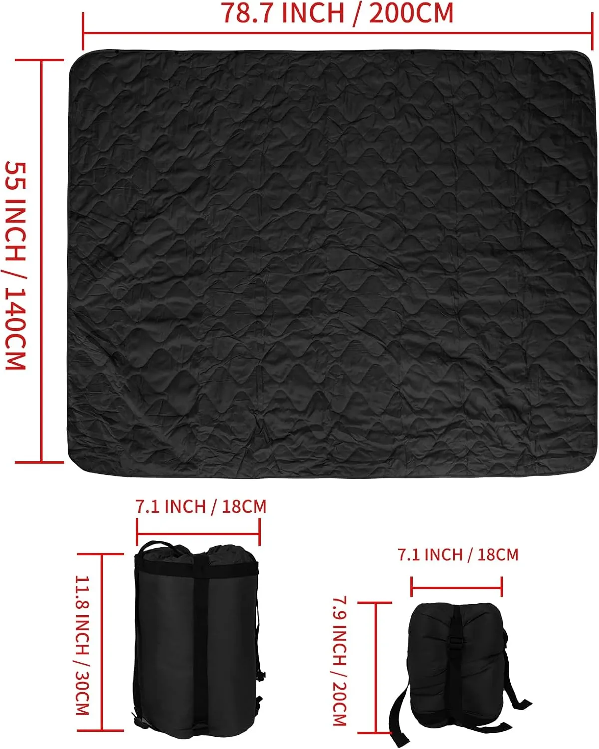 Poncho Liner Military Insulation Blanket Camo with Compression Carry Bag for Outdoors Hiking Jungle Hunting Gear