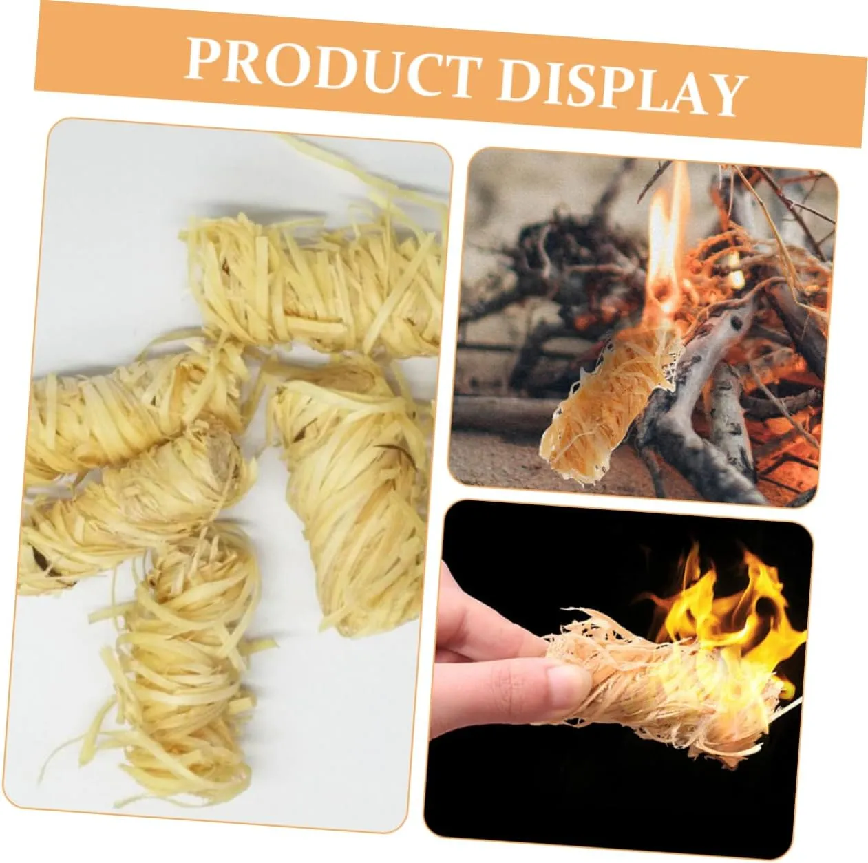 POPETPOP 3sets Charcoal Fire Starters Portable Charcoal Torch Lighter for Outdoor Cooking 50pcs*3