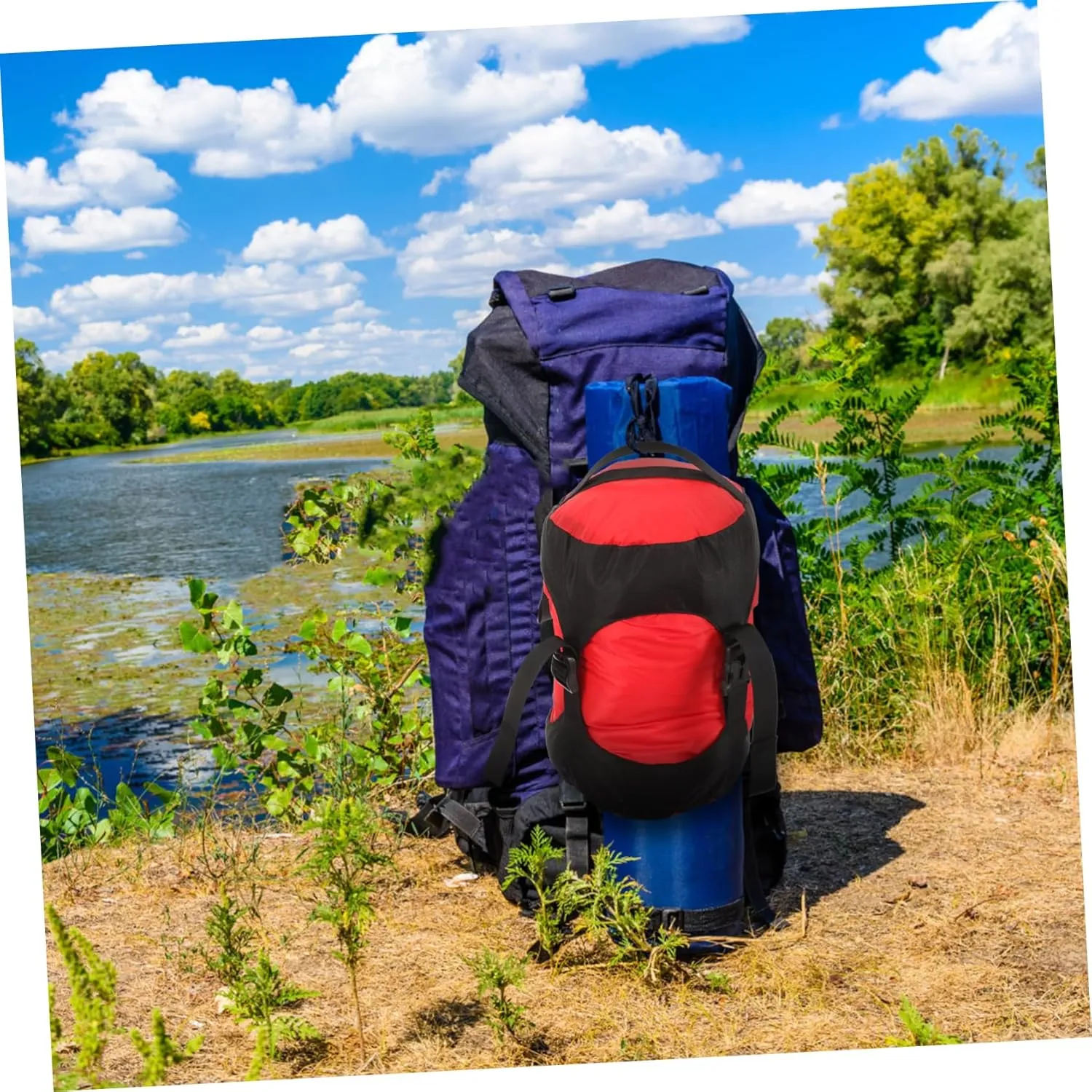 POPETPOP Storage Bag Hiking Large Compression Bag Camping Climb Bag Traveling Bag Organizer Foldable Light Sack