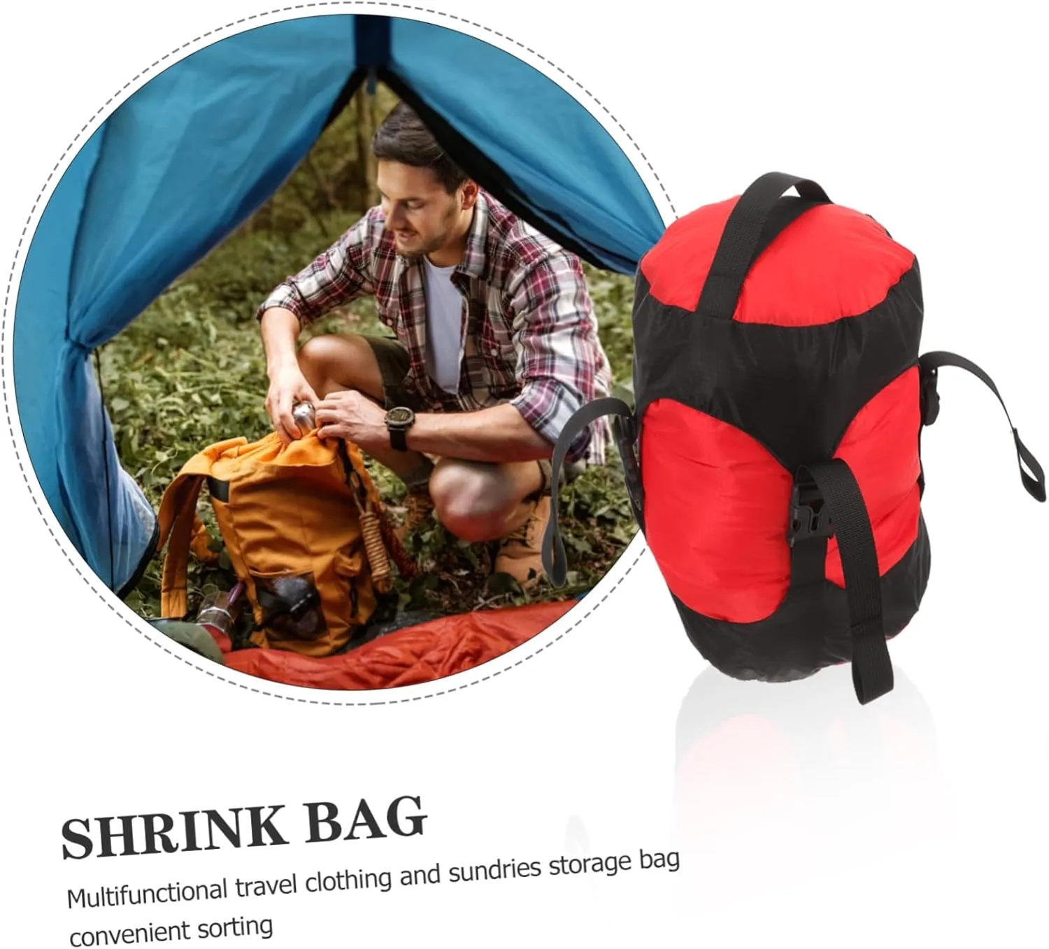 POPETPOP Storage Bag Hiking Large Compression Bag Camping Climb Bag Traveling Bag Organizer Foldable Light Sack