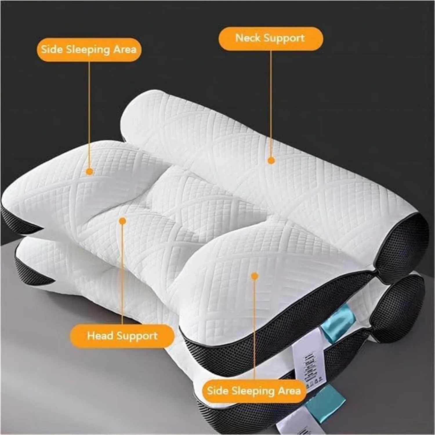 Poshzon Pillow,Sumoze Pillow,Poshzon Ergonomic Goose Down Pillow,Cervical Support Goose Down Pillow,Ergonomic Goose Down Pillows for Sleeping (Grey)