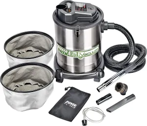PowerSmith PAVC102 10 Amp 4 Gallon All-In-One Ash and Shop Vacuum/Blower with 10' Hose, Brush Nozzle, Pellet Stove , 16' Power Cord, 1 1/4" Adapter, and 2 Filters, Silver