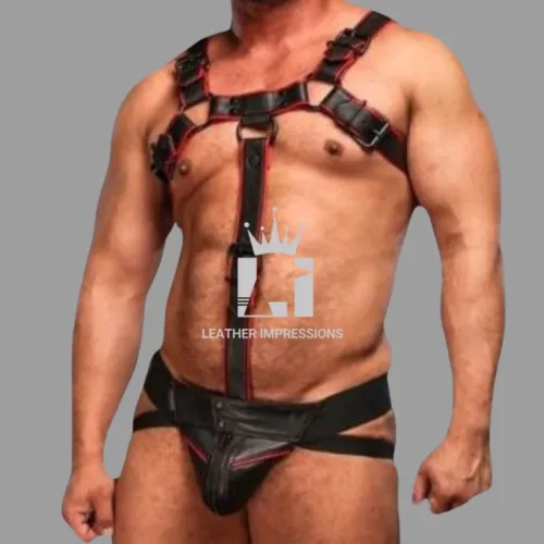 Premium Leather Chest Harness and Jockstrap