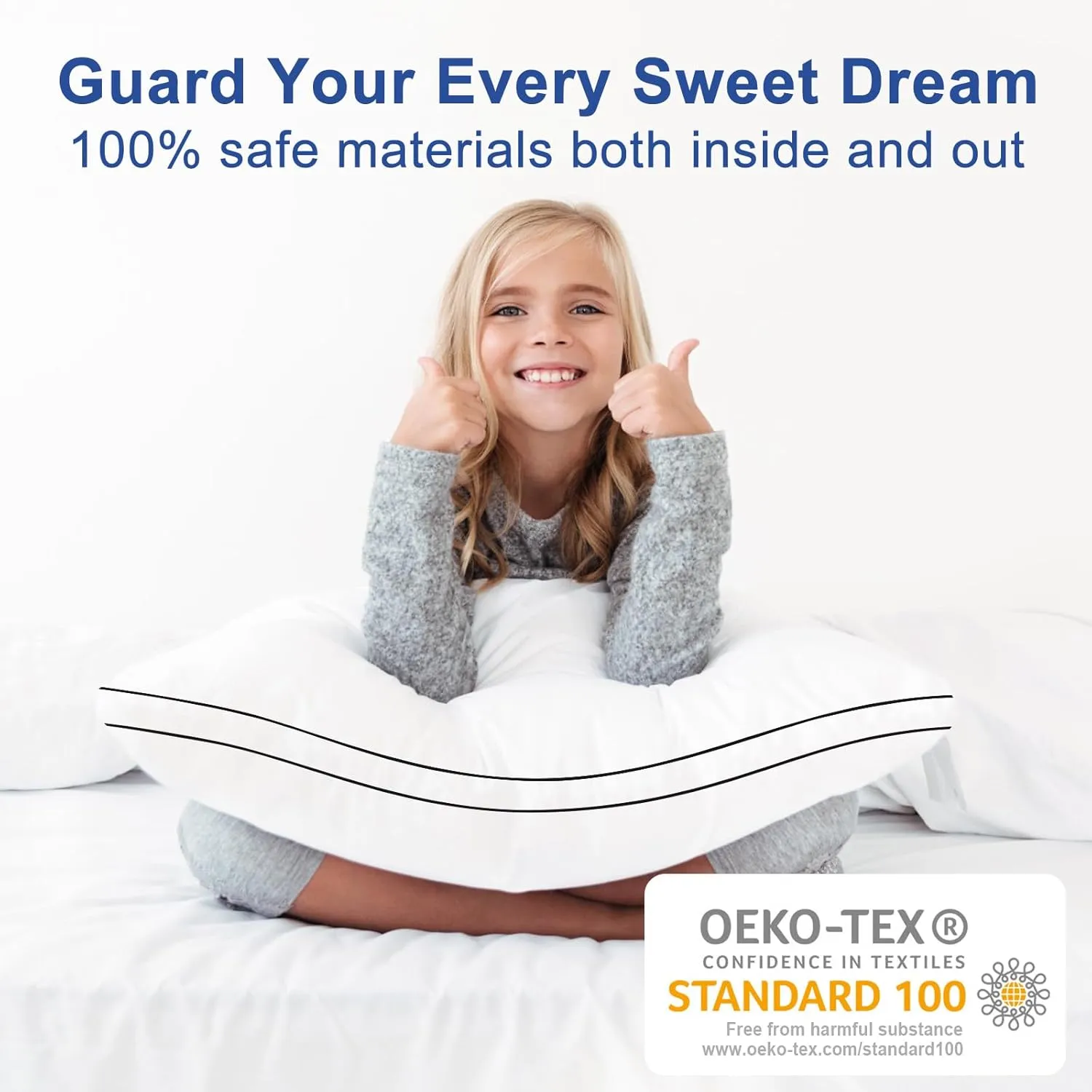 Premium Pillows Queen Size Set of 2, Fluffy and Supportive 7D Down Alternative Bed Pillows, Luxury Soft Hotel Quality Gusseted Pillow for Side Back Stomach Sleepers, Relief Neck Head and Shoulder Pain
