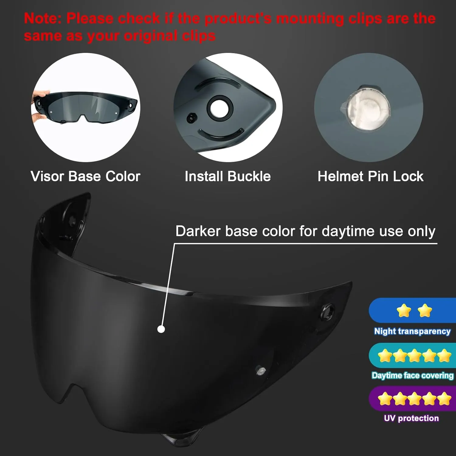 PSLER Atlas 3.0 4.0 Helmet Visor Atlas 4.0 Face Shield Atlas 3.0 Tinted Visor Replacement for Atlas 3.0 4.0,Deep Black