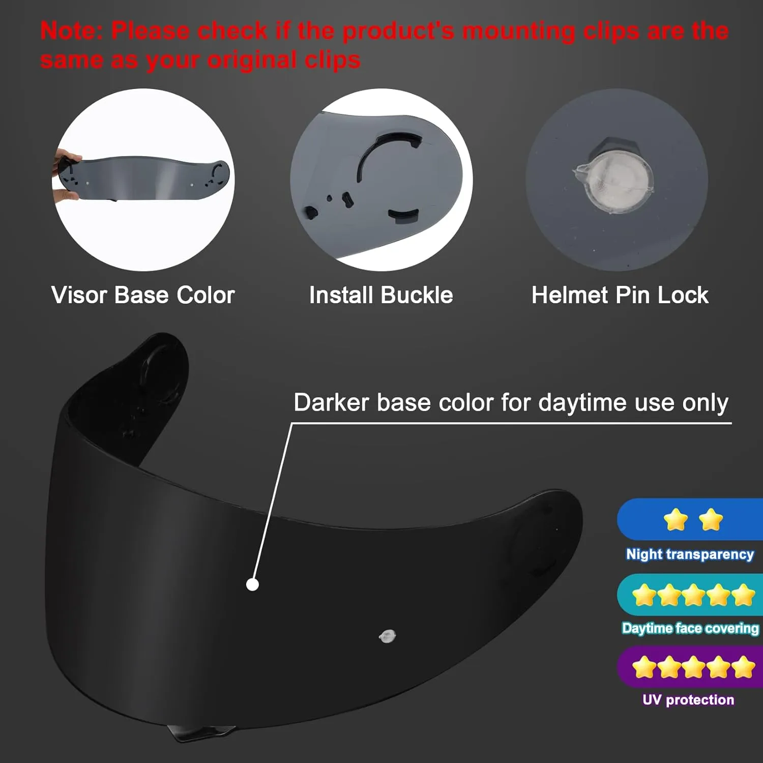 PSLER GT Air 2 Visor - GT Air 2 Tinted Visor CNS-1 Shield Replacement for GT Air GT Air 2 Neotec-1 CNS-1 TC-5 TC-9,Smoke
