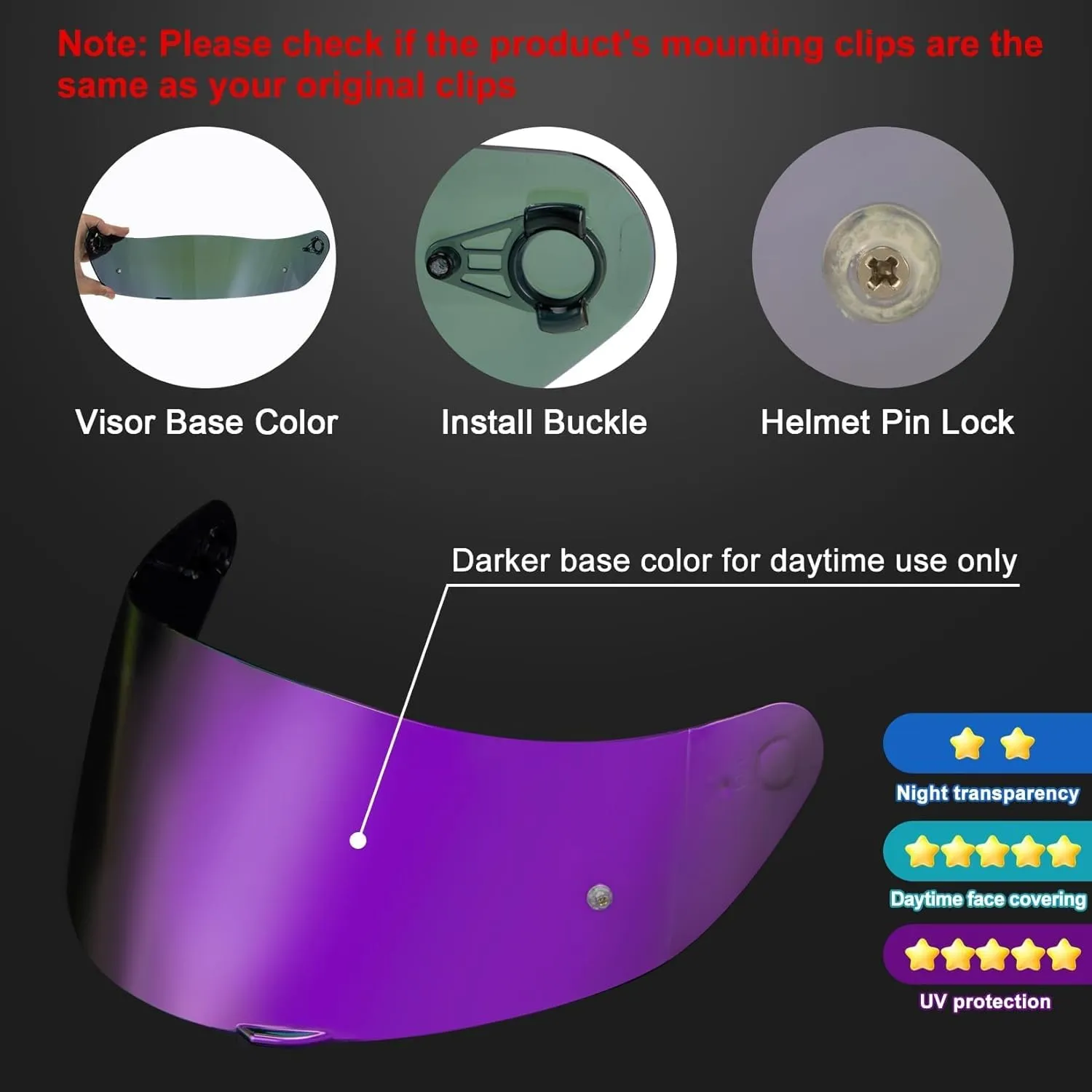 PSLER k1s Visor - k1 Helmet Visor k3 sv Tinted Visor k5 Face Shield Replacement for k1 k1s k3 sv k5,Deep Purple
