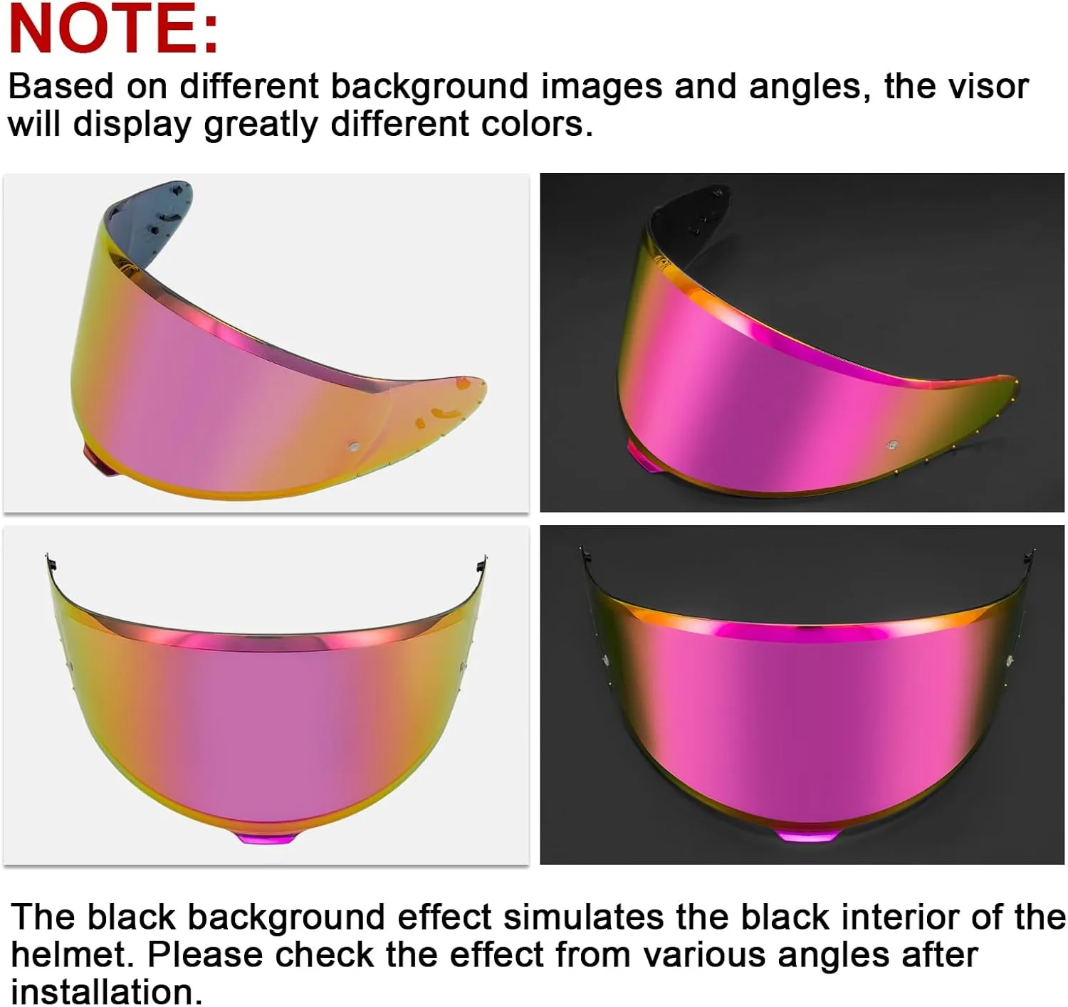 PSLER RF-1400 RF 1400 visor - CWR-F2R Face Shield Helmet Visor Motorcycle Helmet Shield Accessories Replacement for RF 1400 CWR-F2R NXR2 Z8,Deep Rose Red