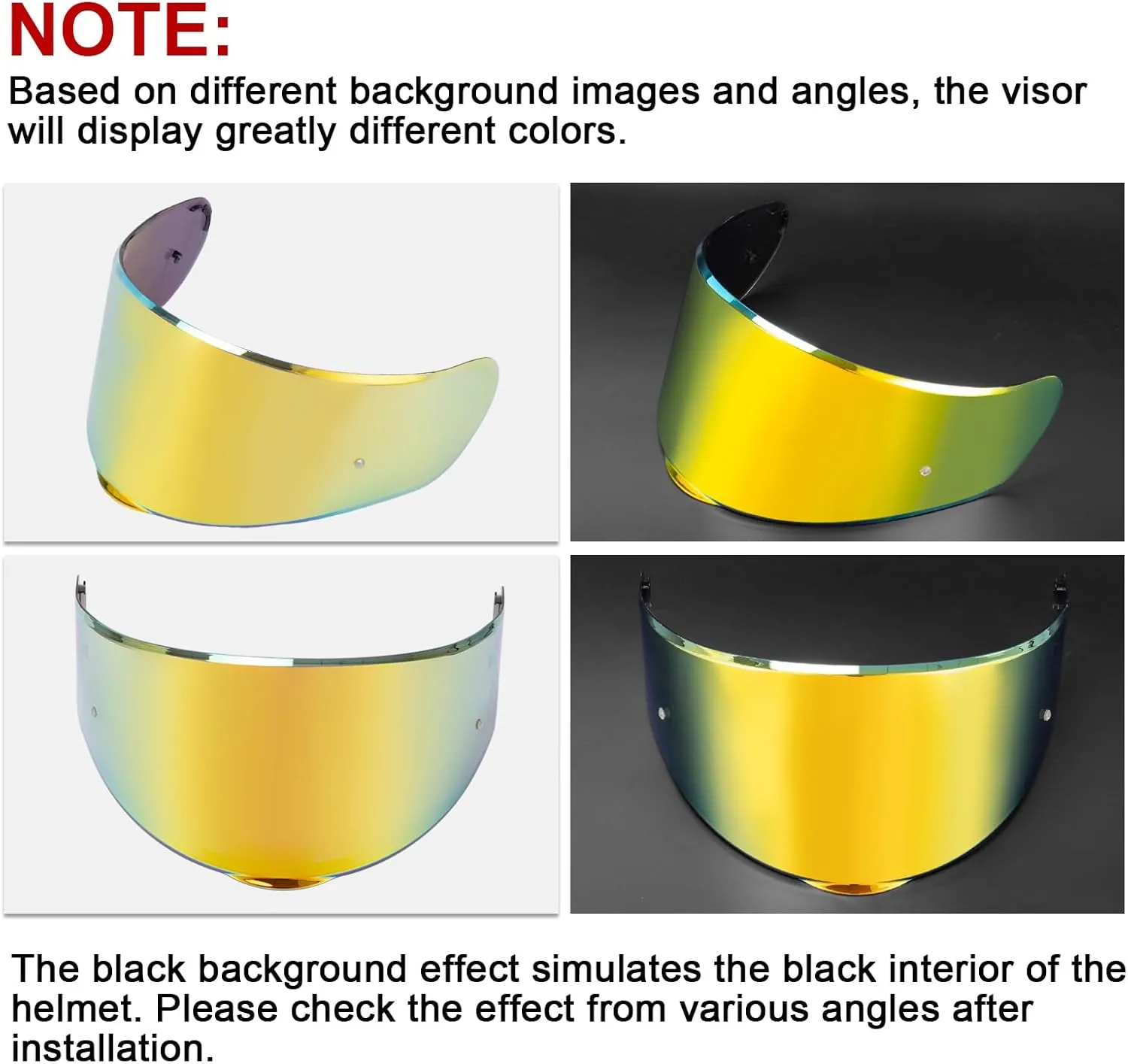 PSLER Sedici Strada 2 Visor - Sedici Strada 2 and Strada 3 Face Shield Motorcycle Helmet visor Accessories Replacement for LS2 FT2 VECTOR Sedici Strada 2 Strada 3 FF801 FF397,Deep Gold
