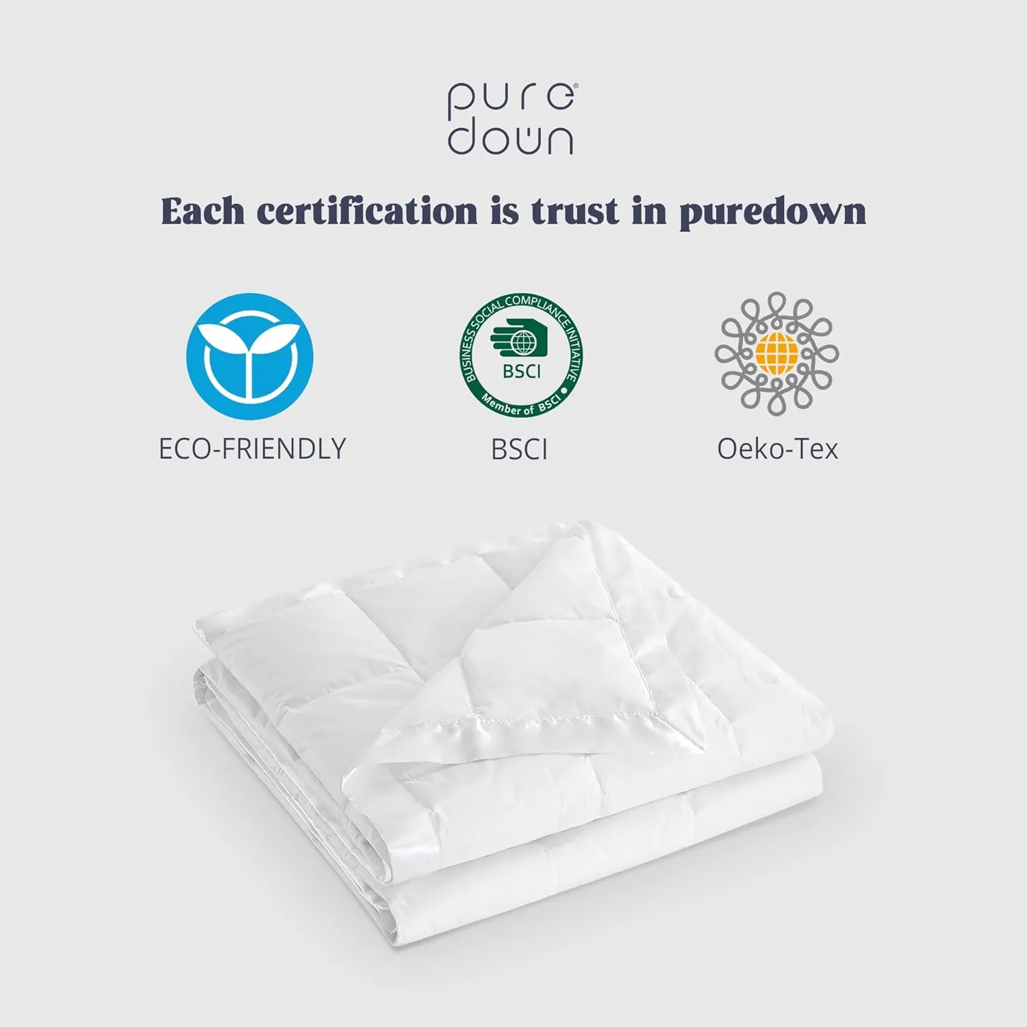 puredown® Blankets King Size - Soft Lightweight Down Blanket for All Seasons, Cozy Warm Luxury Bed Blanket with Satin Trim, Cotton Cover, White (108"X90")
