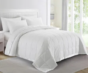 puredown® Blankets King Size - Soft Lightweight Down Blanket for All Seasons, Cozy Warm Luxury Bed Blanket with Satin Trim, Cotton Cover, White (108"X90")