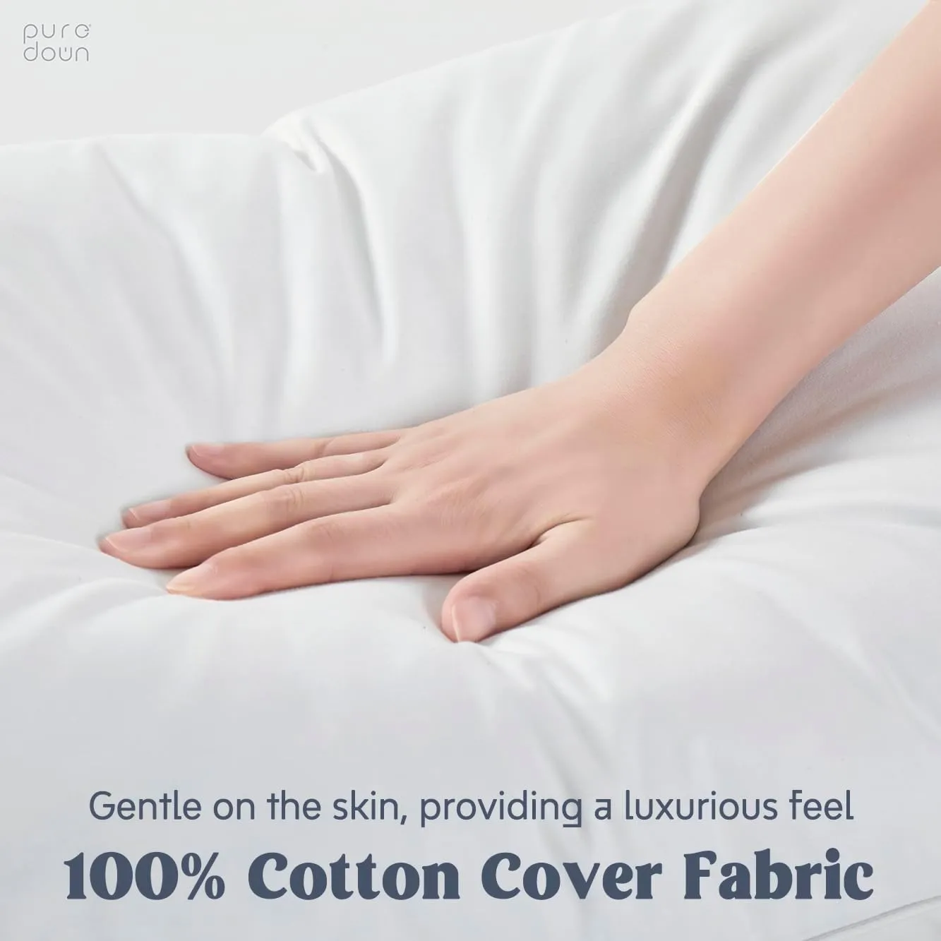 puredown® Goose Feather Down Pillows, Standard Size Soft Bed Pillows for Sleeping with 100% Cotton Shell Set of 2
