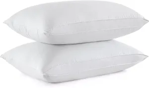 puredown® Goose Feather Down Pillows, Standard Size Soft Bed Pillows for Sleeping with 100% Cotton Shell Set of 2