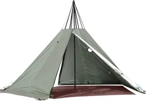 Pyramid Tent, 4 Season Waterproof 2 Doors Outdoor Tent with Stove Jack, 6ft Standing Room, Family Camping, Hunting, Fishing, Backpacking