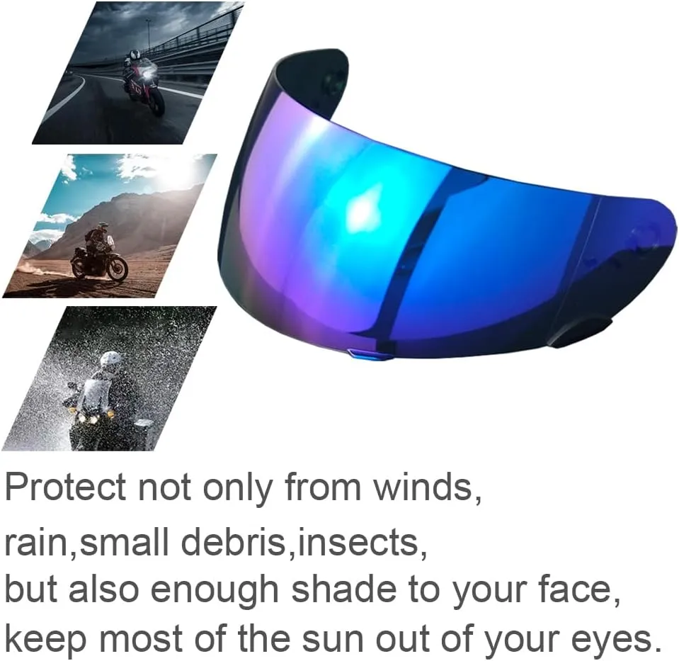 Qualifier Helmet Visor for Bell Star/Vortex/RS-1/RS-2/Revolver/Qualifier DLX,Click Release Shield Uv Protection Helmet Face Shield(Revo Deep Blue)