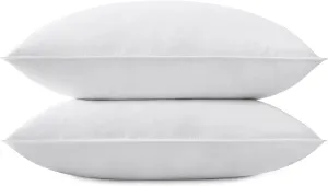Queen Size Grey Goose Feather Down Pillow for Sleeping (2 Pack) - 20IN×30IN KT87007