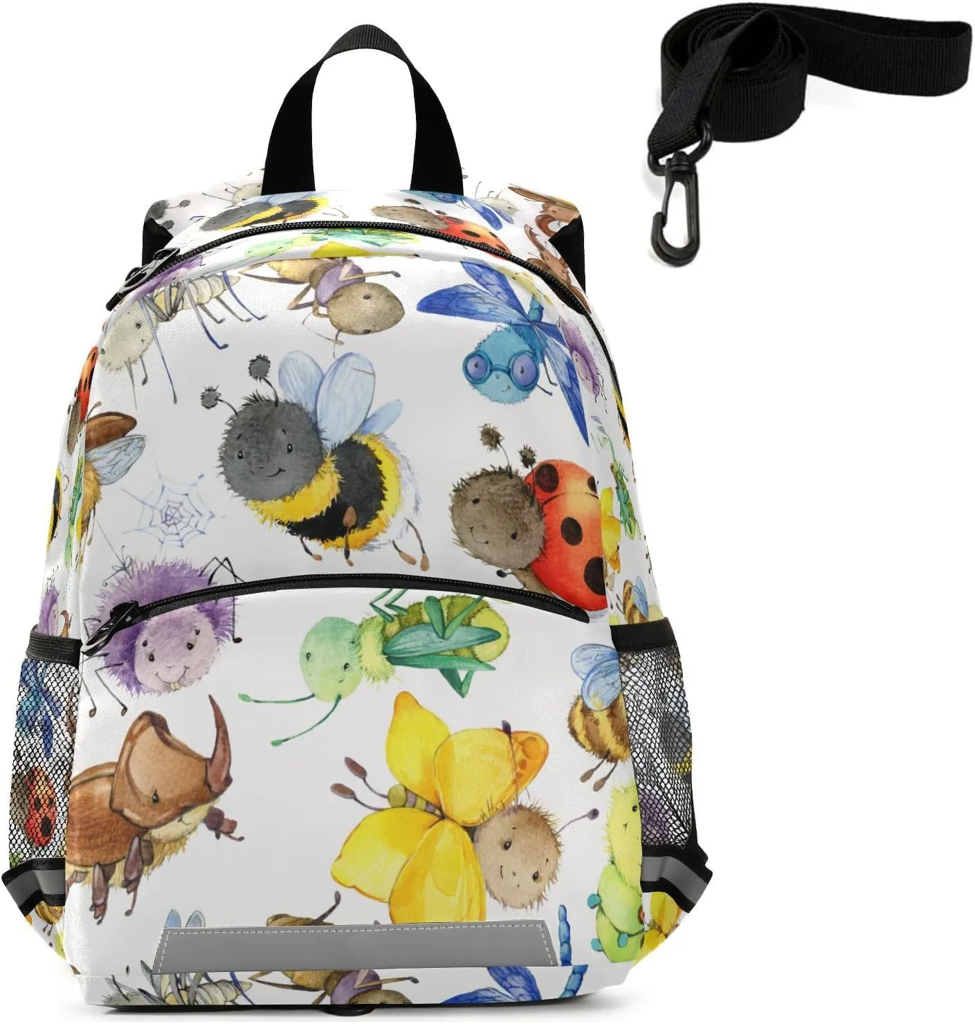 QUGRL Cartoon Insects Toddler Backpack Kids Bee Dragonfly Bug Kindergarten Schoolbag Preschool Nursery Travel Bag with Safety Leash Harness for Baby Boys Girls 3-8 Years
