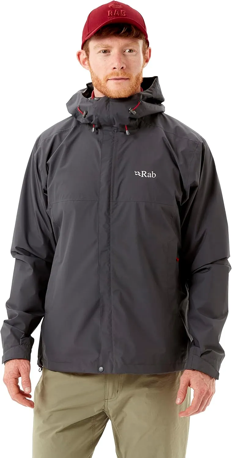 Rab Men's Downpour Eco Waterproof Breathable Jacket for Hiking & Climbing