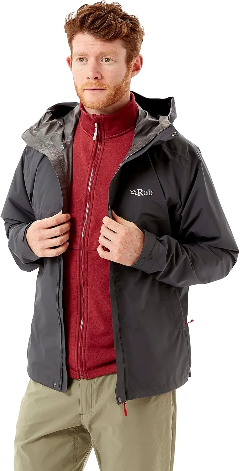 Rab Men's Downpour Eco Waterproof Breathable Jacket for Hiking & Climbing