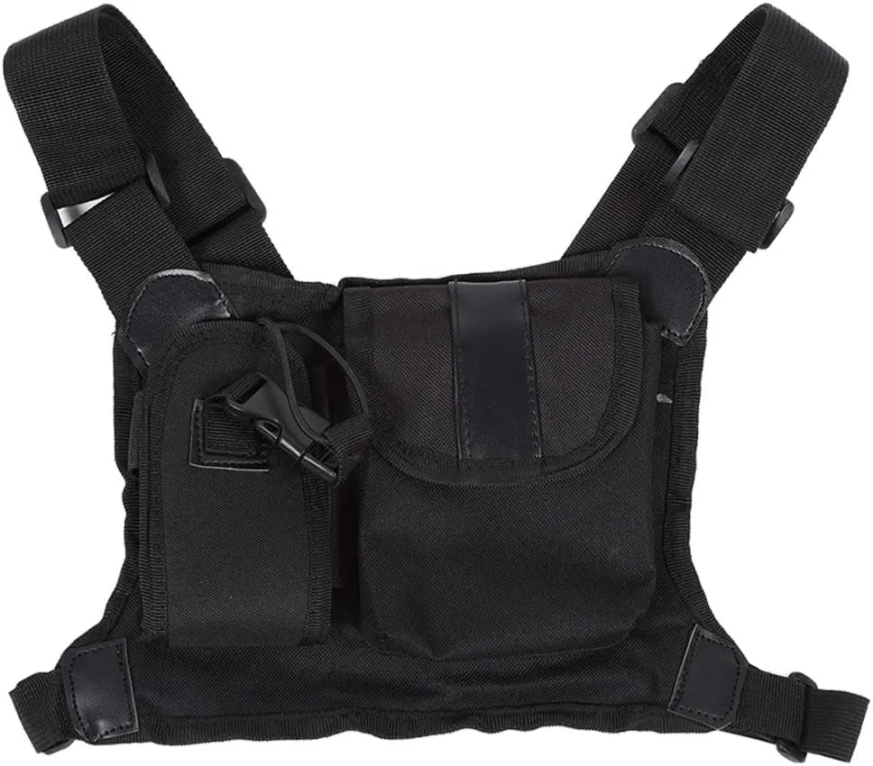 Radio Chest Harness,Universal Radio Chest Holster with Adjustable Shoulder Strap,Two Way Radios Carry Case Accessory for Police, Production Workshops, Construction Sites