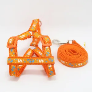 Random Pattern Pet Dog Leash and Harness with Adjustable Rope on Sale