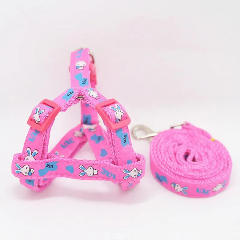 Random Pattern Pet Dog Leash and Harness with Adjustable Rope on Sale