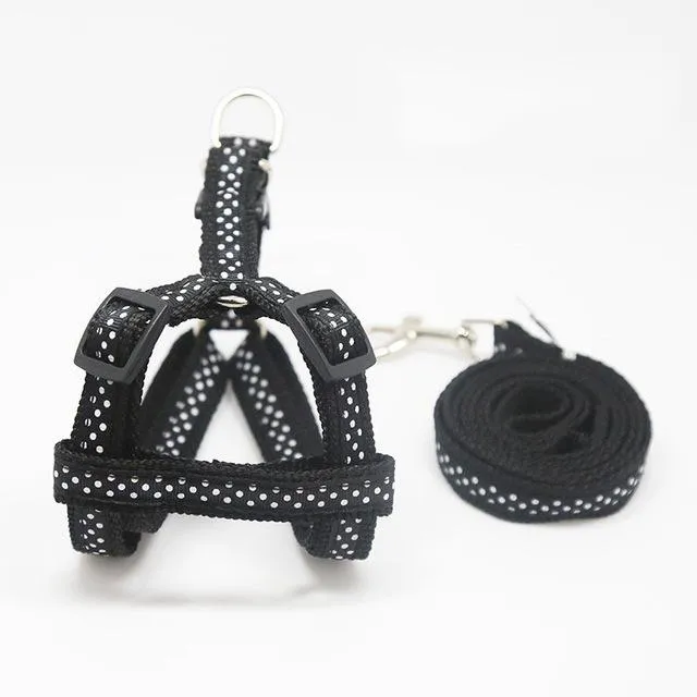 Random Pattern Pet Dog Leash and Harness with Adjustable Rope on Sale
